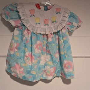 Floral Blue and Pink Kids Top